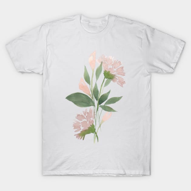 Lilies and Carnations, watercolor painting T-Shirt by Sharon Rose Art